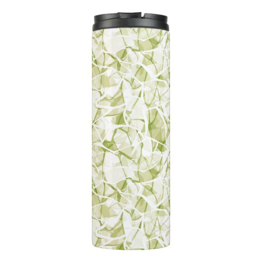 olive-white abstract fashionable modern pattern    thermosbecher (Rückseite)