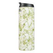 olive-white abstract fashionable modern pattern thermosbecher (Nach rechts gedreht)