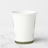 Olive-White-Blatt-Mono-Hochzeit Pappbecher (Rechts)