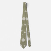 Olive & White Spots und Punkte Krawatte (Vorderseite)