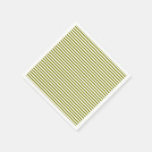 Olive-white Streifen Muster Party Papier Serviette (Ecke)