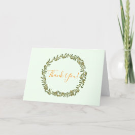 Olive Wreath Baptisse Zeremonie Dankeskarte