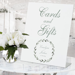 Olive Wreath Wedding Cards und Geschenke Sockelschild