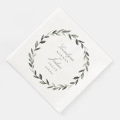 Olive Wreath Wedding Elegant Serviette (Ecke)