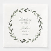 Olive Wreath Wedding Elegant Serviette (Vorderseite)