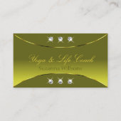 Olive Yellow mit glänzender Golddekor Diamanten Visitenkarte (Vorderseite)