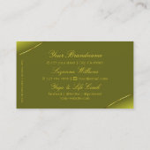 Olive Yellow mit goldfarbenen Diamanten und Logos Visitenkarte (Rückseite)