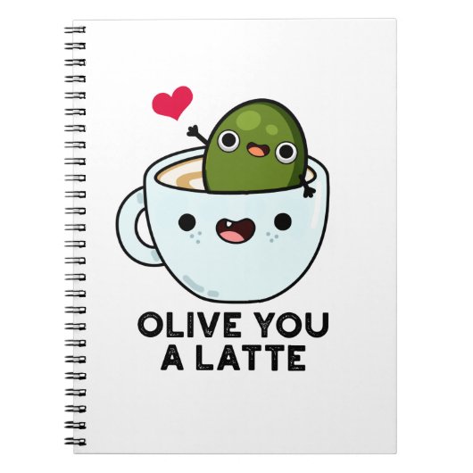 Olive you a Latte Funny Food Pub Notizblock (Vorderseite)