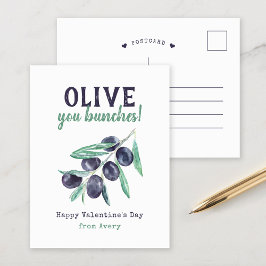 Olive You Bunches Kids Valentinstag Feiertagspostkarte