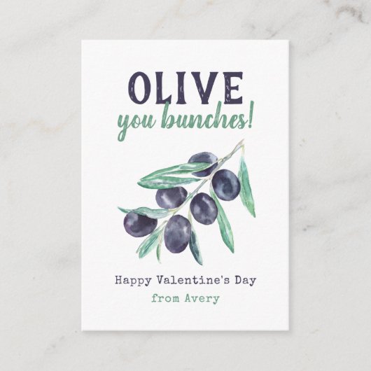 Olive You Bunches Kindergarten Valentine's Cards Begleitkarte (Vorderseite)