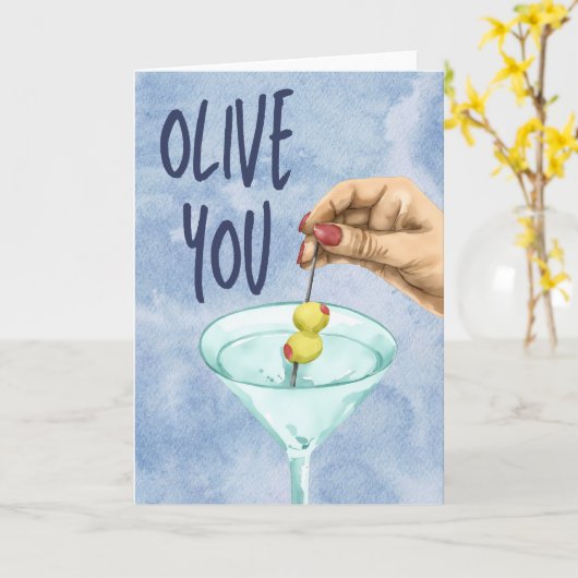 Olive You Dirty Martini Karte (Gelbe Blume)