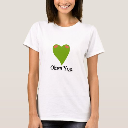 Olive You Funny Food Niedlich Slogan Cartoon T-Shirt (Vorderseite)