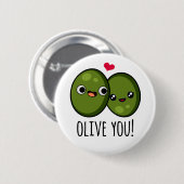 Olive You Funny Liebe Puff Button (Vorne & Hinten)