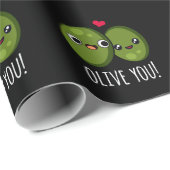 Olive You Funny Liebe Puff Dark BG Geschenkpapier (Rolleneckpunkt)