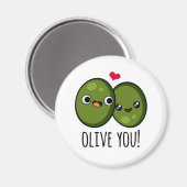 Olive You Funny Liebe Puff Magnet (Vorderseite/Rückseite)