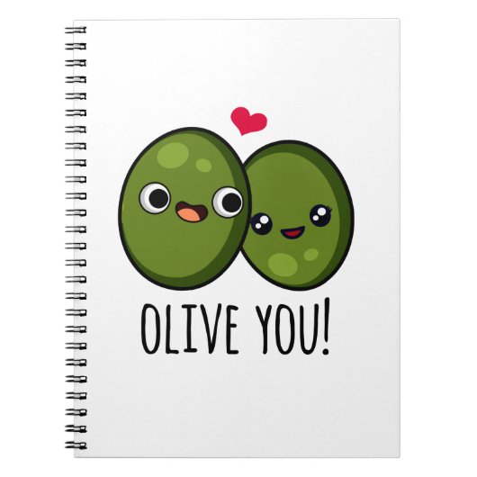 Olive You Funny Liebe Puff Notizblock (Vorderseite)