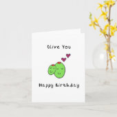 Olive You Happy Birthday Card Karte (Gelbe Blume)