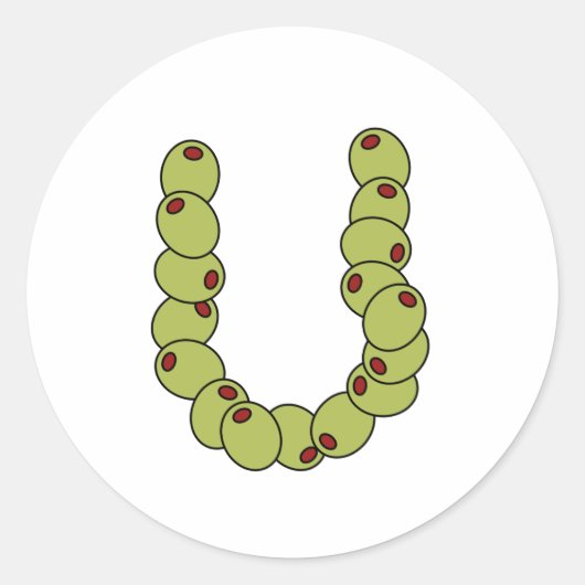 Olive You "I Liebe You" Runder Aufkleber (Vorderseite)