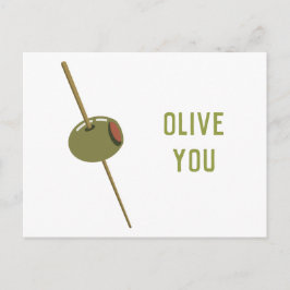 Olive You (I Love You) Feiertagspostkarte