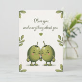 Olive You Karte (Stehend Vorderseite)