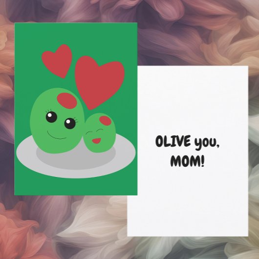 Olive you Mama, Muttertag Grußkarte Feiertagskarte