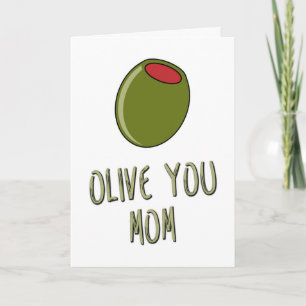 Olive You Mama, Wortspiel, Mama Geburtstag, Mutter Karte
