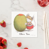 Olive You Mouse Cocktail Napkin Serviette (Beispiel)
