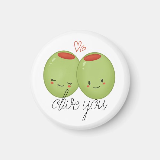 Olive You Niedlich Magnet (Vorne)
