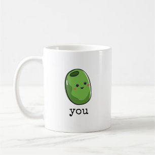 OLIVE You Niedliche Grüne Olive Kawaii Rebus Kaffe Kaffeetasse