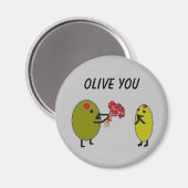 OLIVE YOU - Oliven in Liebe - Magnet (Vorderseite/Rückseite)