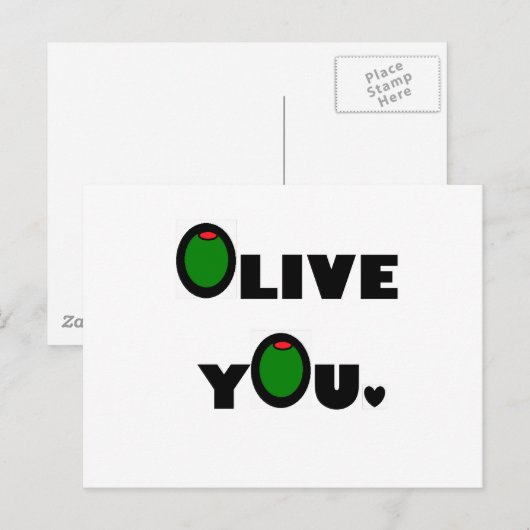 Olive you postkarte (Vorne/Hinten)