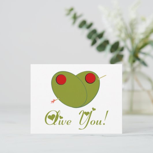 Olive You! Postkarte (Stehend Vorderseite)