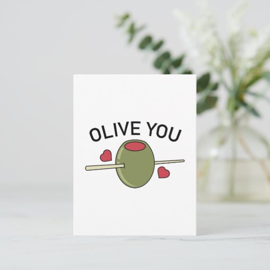 Olive You Postkarte (Stehend Vorderseite)