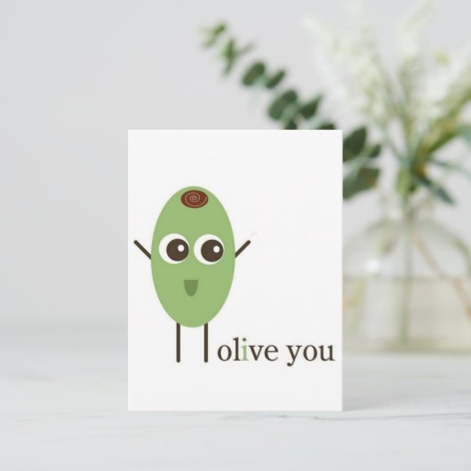 Olive You Postkarte (Stehend Vorderseite)