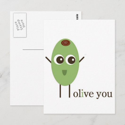 Olive You Postkarte (Vorne/Hinten)