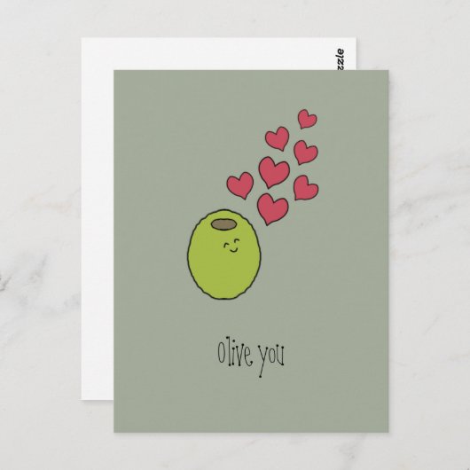 "Olive You!" Postkarte (Vorne/Hinten)