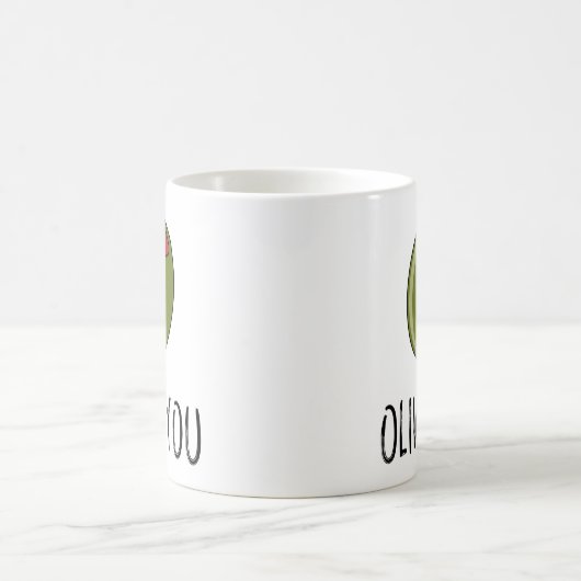 Olive You, Pun, Funny I Liebe Sie Kaffeetasse (Mittel)