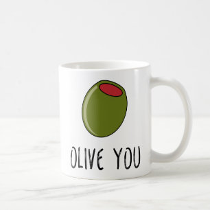 Olive You, Pun, Funny I Liebe Sie Kaffeetasse