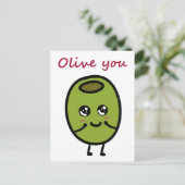 Olive you puste Postkarte für Liebhaber (Stehend Vorderseite)