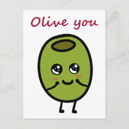 Olive you puste Postkarte für Liebhaber