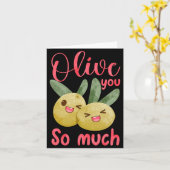 Olive You So Much Funny Food Pun Baby  Karte (Gelbe Blume)