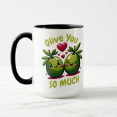 Olive you so sehr Custom Valentine Geschenk Tasse (Links)