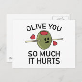 Olive you so sehr, dass es weh tut postkarte (Vorne/Hinten)