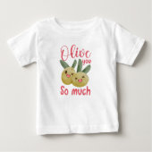 Olive you so viel lustige Food Puff Baby T-shirt (Vorderseite)