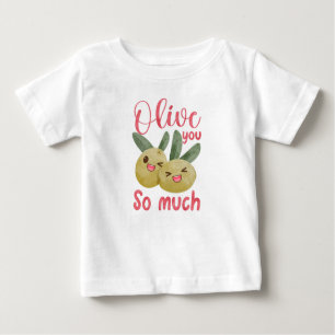 Olive you so viel lustige Food Puff Baby T-shirt