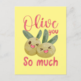 Olive you so viel lustige Food Puff Postkarte
