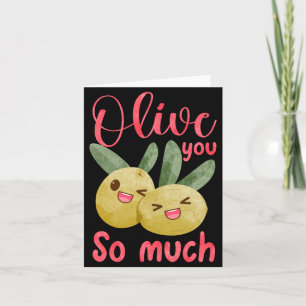Olive You So Viel Lustiger Lebensmittel-Wortspiel  Karte