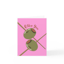 Olive You Süße Rosa Grußkarte
