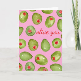 Olive You Watercolor Mütter Day Card Dankeskarte