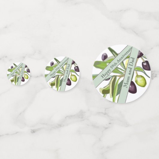 Olive zum 59. Hochzeitstag Konfetti (Rückseiten)